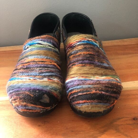 Dansko Multi-Color Knitted Yarn Covered Clogs (40) - Picture 4 of 10